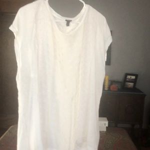 J Crew eyelit white t shirt